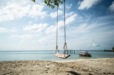 Swings on Koh Samet Beachのeditorial素材
