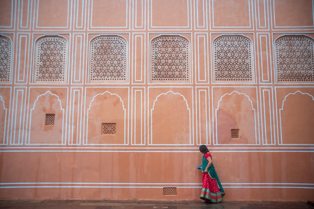 woman in City Palace famous heritage in  jaipurのeditorial素材