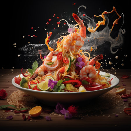 Print Advertising of premium fine dining padthai dishの素材