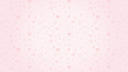 Background of small hearts with ornament of curls, in pink colorsのイラスト素材