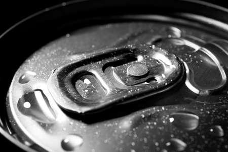 Close up of a metal pop top from a beverage can.の写真素材