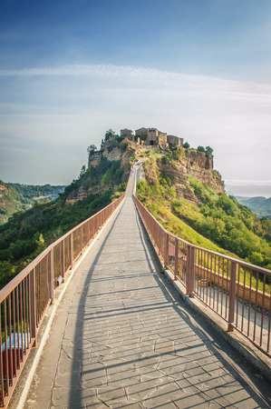 The dying city Civita di Bagnoregio in Latium, Italyの写真素材
