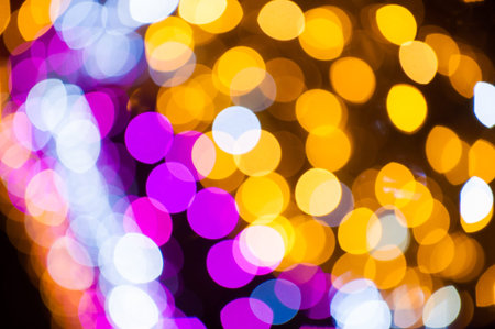 Christmas bokeh in abstract color background