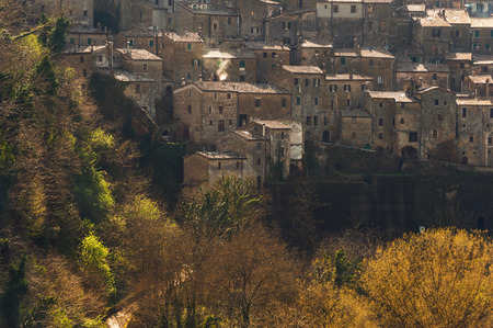 Beautiful medieval town in northern Tuscany, Soranoの写真素材
