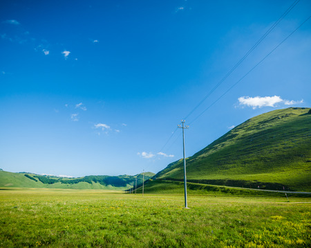 Beautiful mountain landscape in spring-like weatherの写真素材