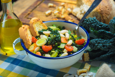 Ribollita, Tuscan soup classic, old-fashioned meal peasants.の写真素材