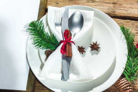 Christmas menu with a white place for text.
