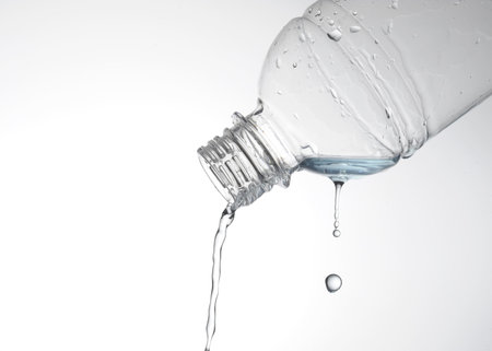 Splashing blue water isolated on white background