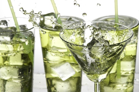Green  cocktail and ice. Cold  alcoholic drink

の写真素材
