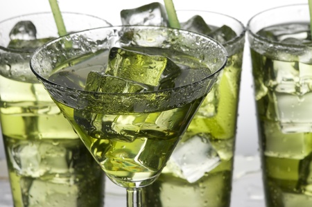Green  cocktail and ice. Cold  alcoholic drink

の写真素材