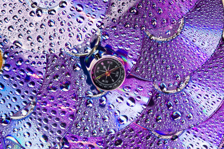Sparkle CD disk cover water drop. Creative abstract
