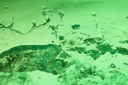 Background with green water. Creative splashingの写真素材