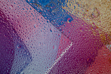 Background with water drop. Creative abstract and bubblesの写真素材