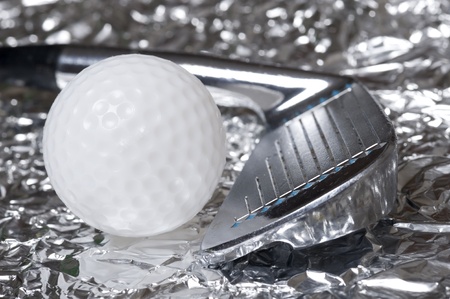 
Golf club with  ball on creative metallic background
の写真素材