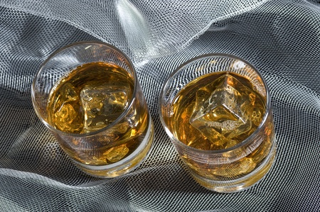 Whisky on the rock. Alcohol drink and iceの写真素材