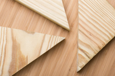 Background with cut piece wood