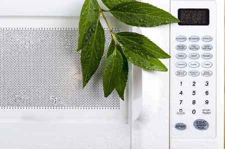 Control panel wtite microwave. Kitchen appliance
の写真素材