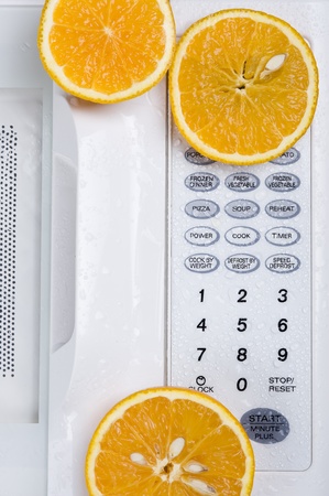 Control panel wtite microwave. Kitchen appliance
の写真素材