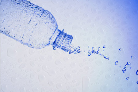 Water  and glass with Blue iceの写真素材