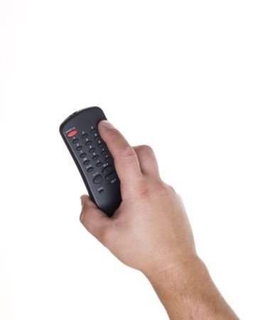 Remote control on the hand isolated on white
の写真素材