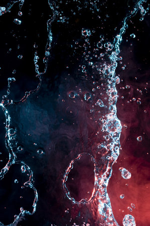Water and smoke. Creative backround with drops