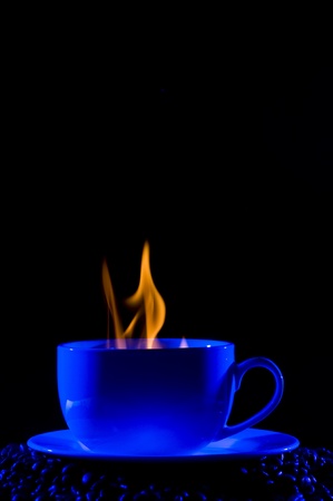 Coffee cup with steam on black background
の写真素材