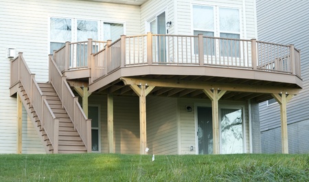 Outdoor deck. Wood constructionのeditorial素材