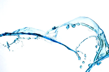 Splashing fresh blue water. Creative  aqua drop.