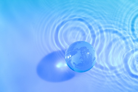 Blue earth with waterの写真素材