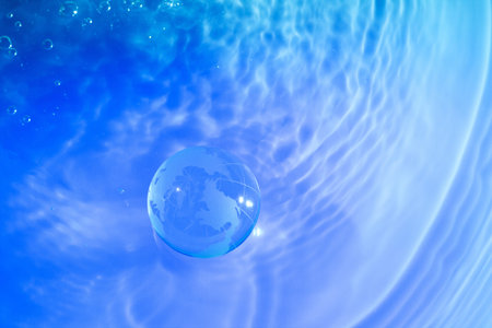 Blue earth with water