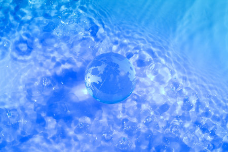 Blue earth with water
