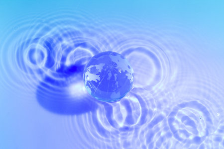 Blue earth with water