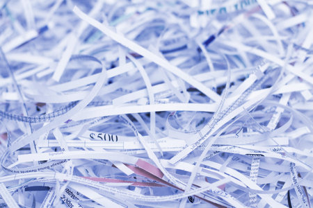 Shredder cutting paper