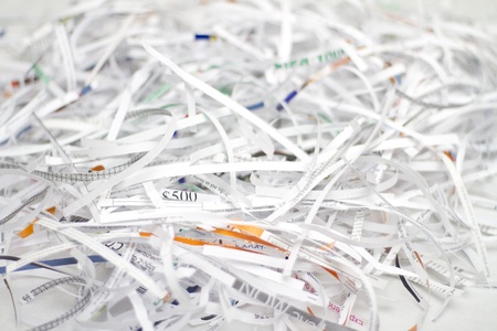 Shredder cutting paperの写真素材