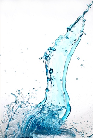Splashing blue waterの写真素材