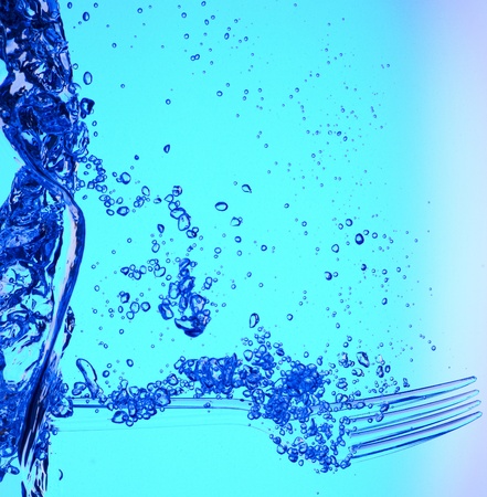 Fork in the blue waterの写真素材