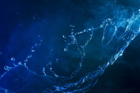 Splashing water on black backgroundの写真素材