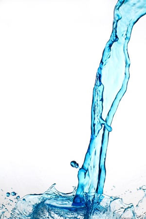 Splashing blue waterの写真素材