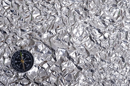 Aluminum Foil abd compas.Creative metallic texture
の写真素材