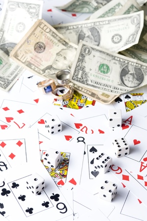 Background with playing card and dollar .Casino abstract
のeditorial素材