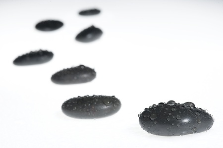 Flat shiny pebbles isolate on white background
の写真素材