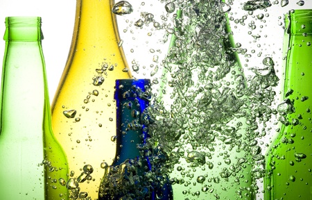 Background with colour bottle and bubbles water
の写真素材