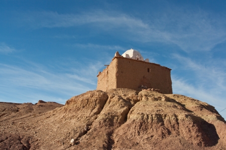 Kasbah- Fortified house in north African desertの写真素材