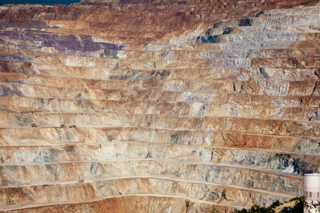 Detail of mining levels at open mine pit