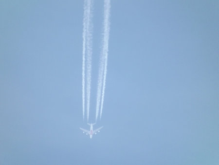airplane in the blue sky