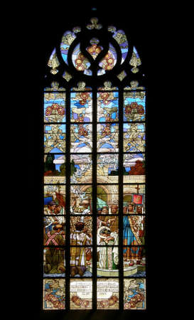 Window Church of St  Barbara in Kutna Horaのeditorial素材