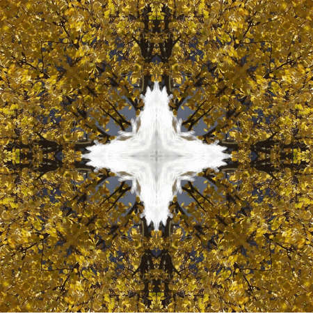 abstraction of the fountain on the autumn backgroundの写真素材