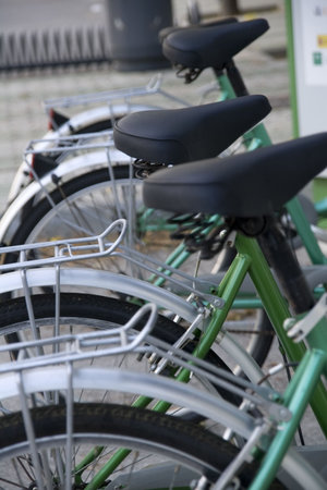 parking a bike for a green transport