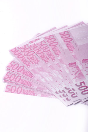 a handful of 500 euro notes