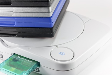 a console with a memory card setの写真素材